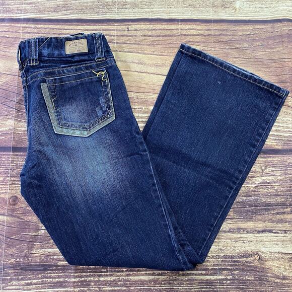 Hydraulic Flared Dark Denim Glitter Jeans Size 11/12 Dark Wash - Picture 1 of 12